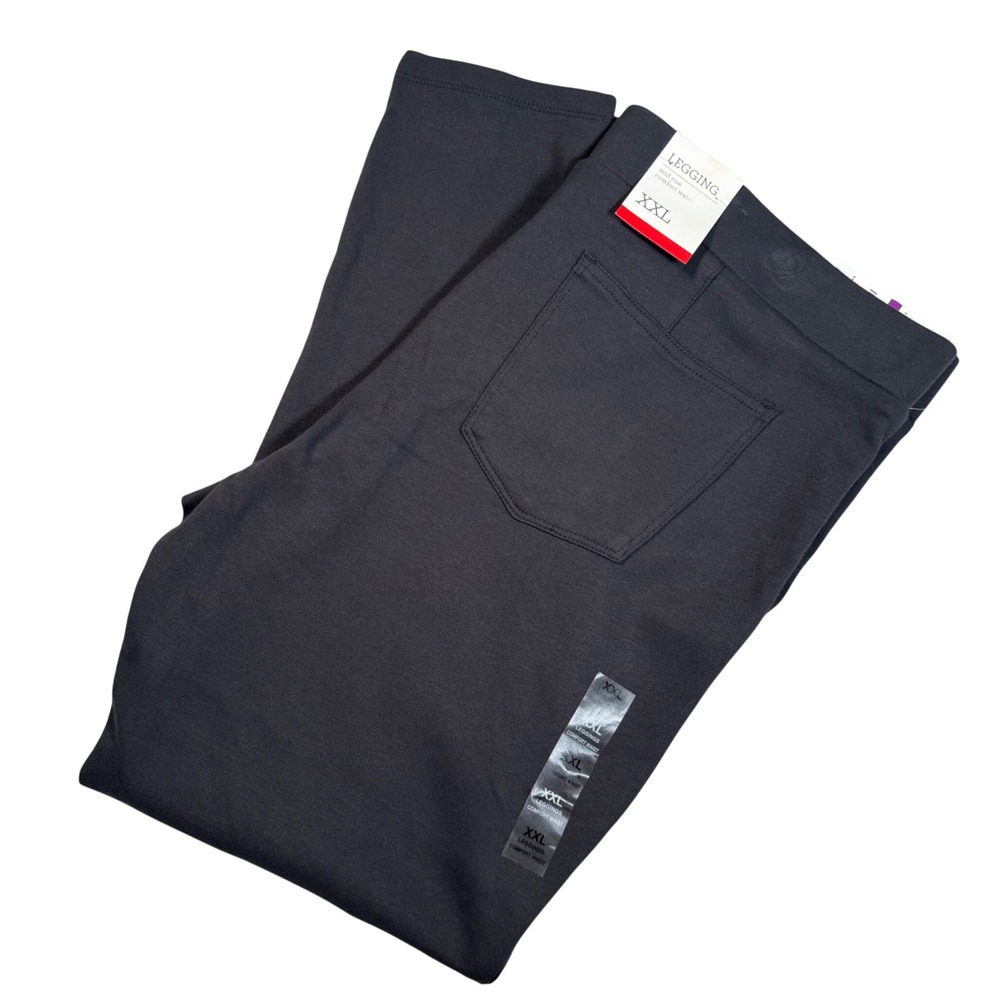 Style & Co Plus XXL Carbon Grey Ponte Leggings Mid Rise Comfort Waist 53706CG805
